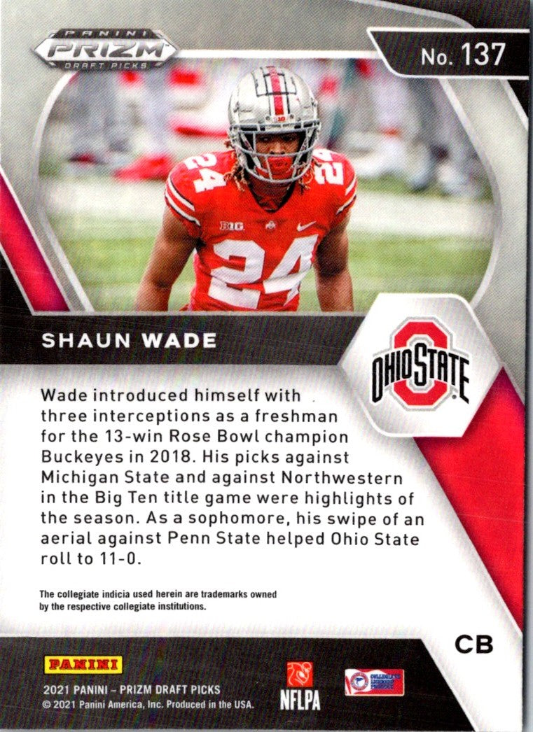 2021 Panini Prizm Draft Picks Collegiate Shaun Wade