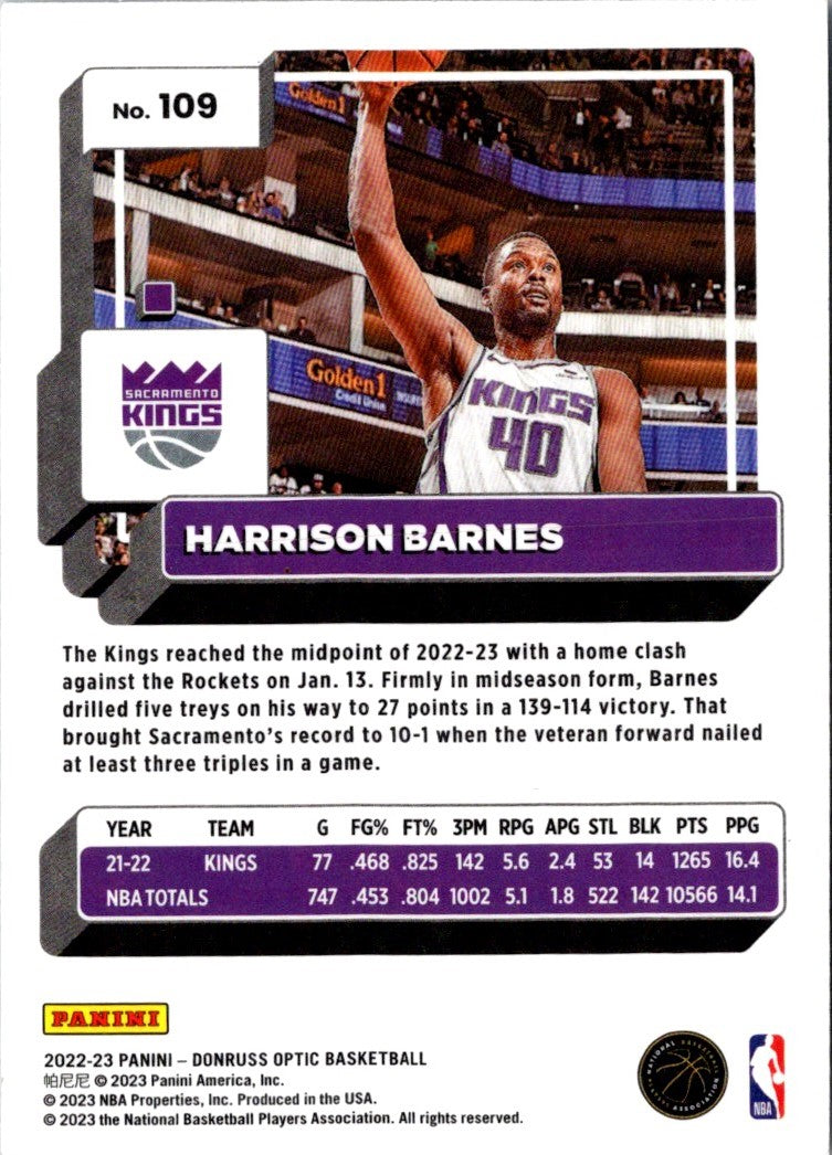 2022 Donruss Optic Harrison Barnes