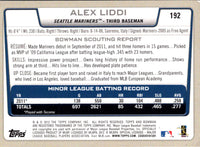 2012 Bowman Alex Liddi #192 Rookie