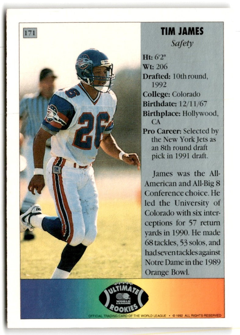 1992 Ultimate WLAF Tim James