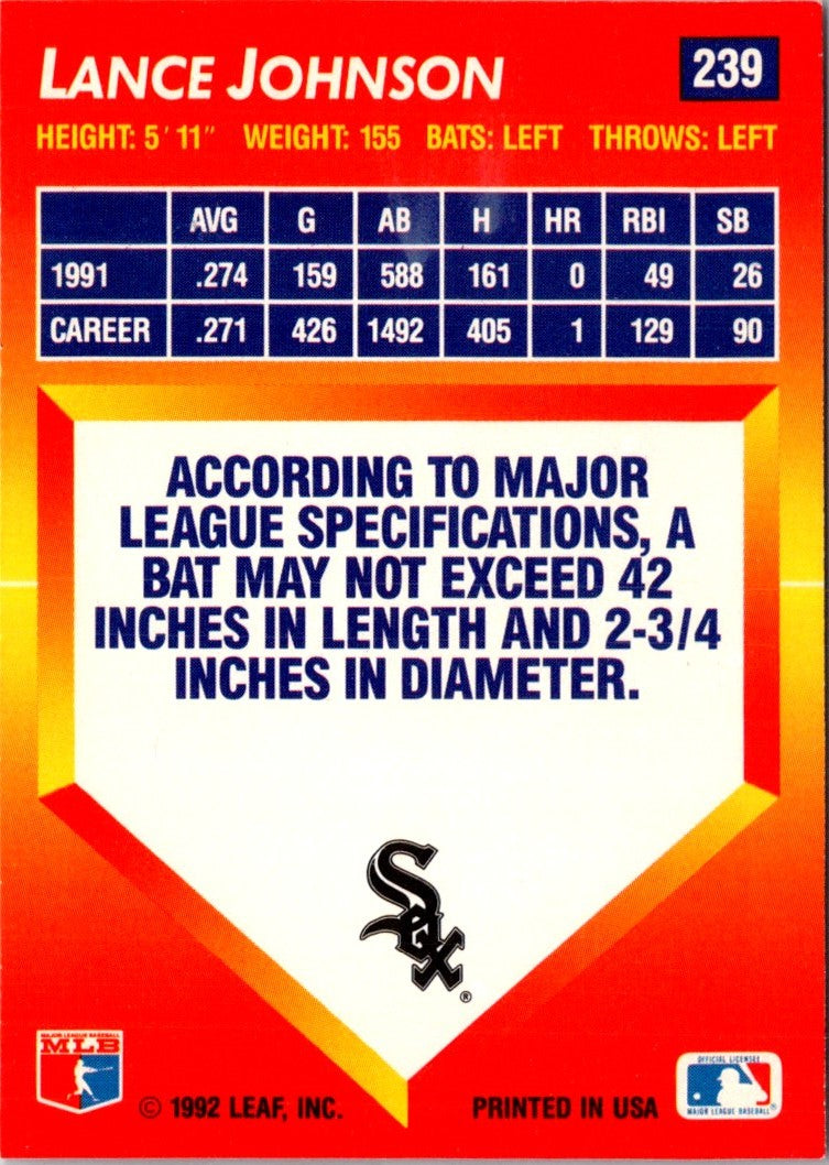 1992 Triple Play Lance Johnson