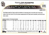 2022 Topps Update Taylor Rogers #US303