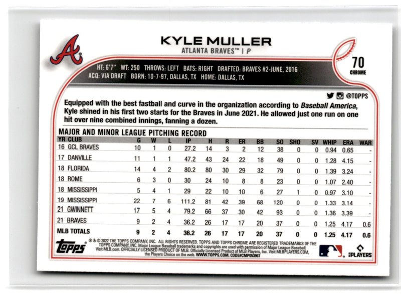 2022 Topps Chrome Kyle Muller