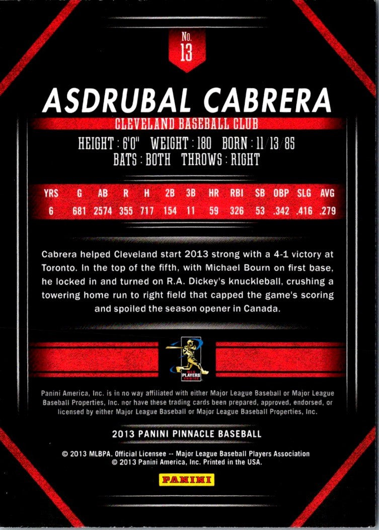 2013 Pinnacle Asdrubal Cabrera