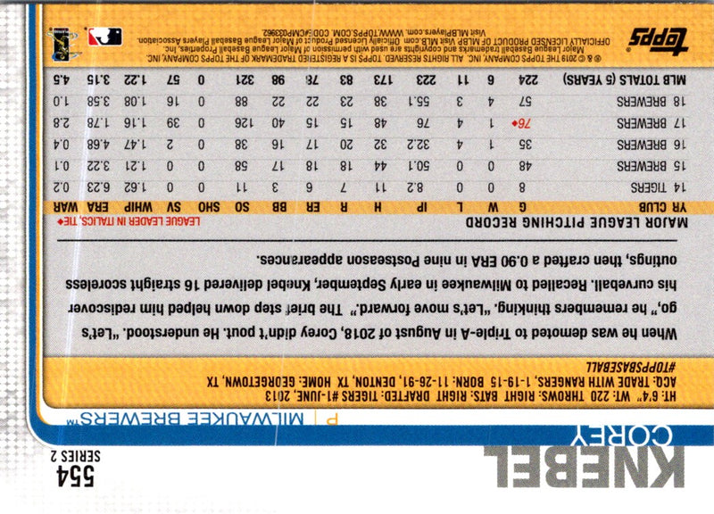 2019 Topps Corey Knebel