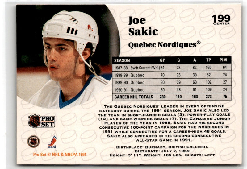 1991 Pro Set French Joe Sakic