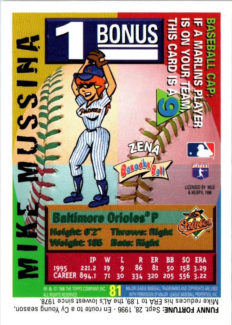 1996 Bazooka Mike Mussina