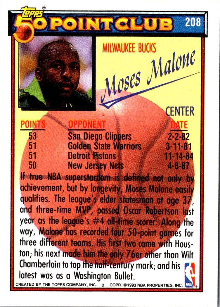 1992 Topps Gold Moses Malone