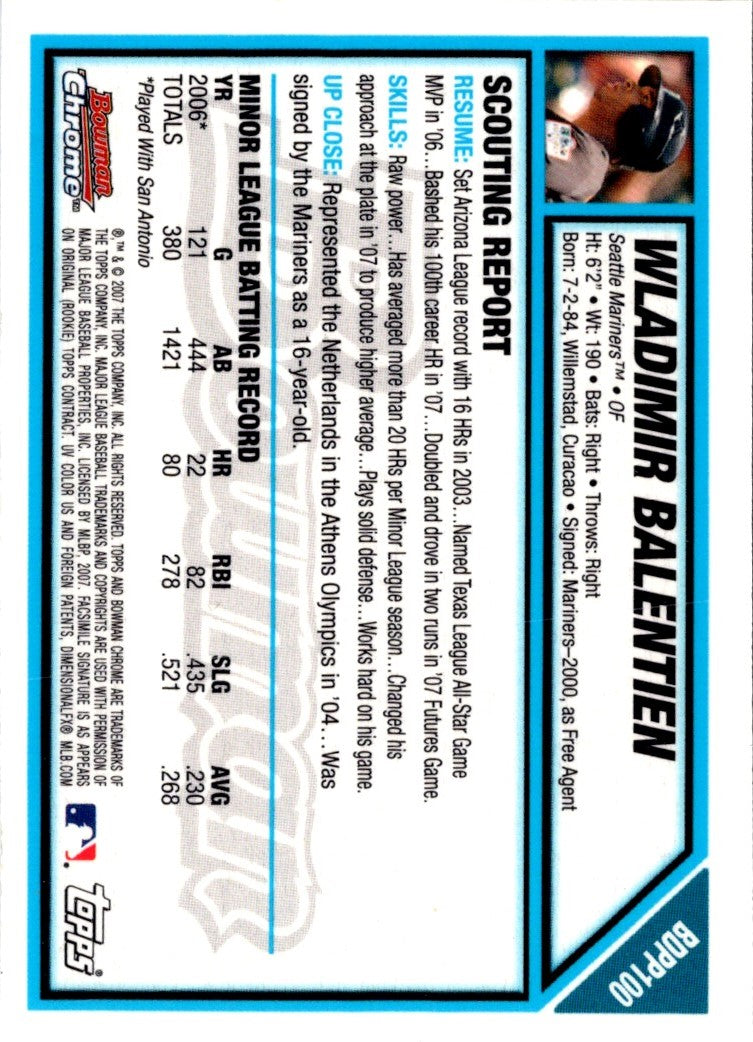 2007 Bowman Draft Picks & Prospects Wladimir Balentien
