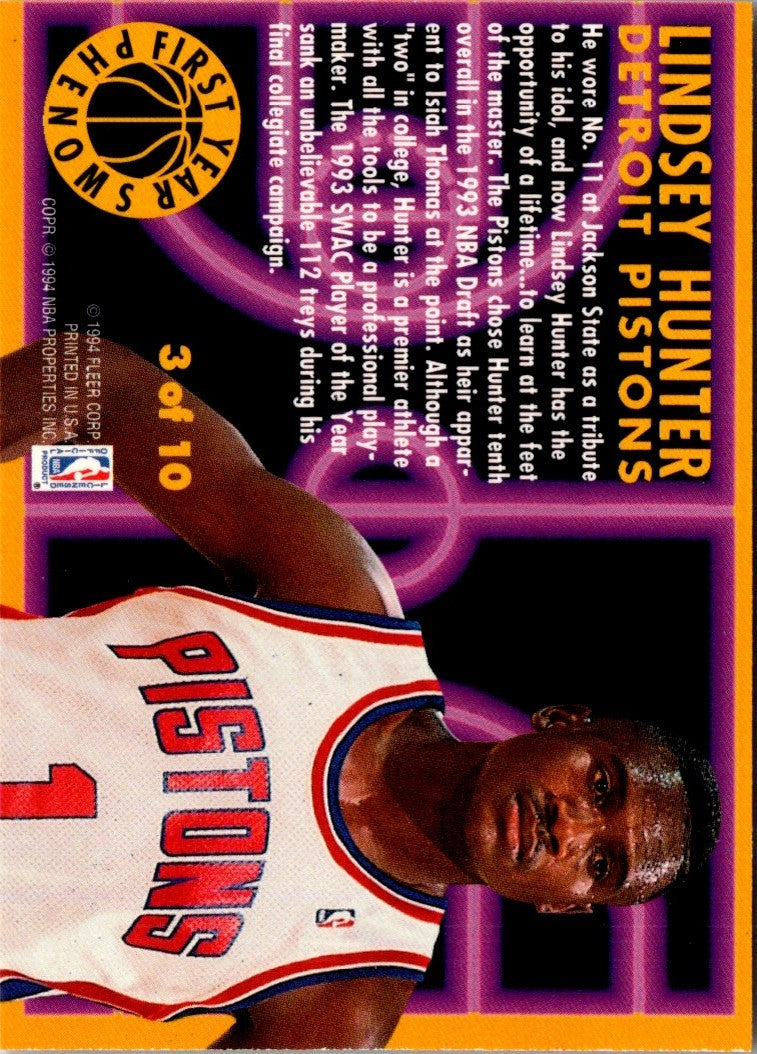 1994 Fleer European Detroit Pistons