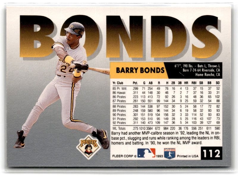 1993 Fleer Barry Bonds