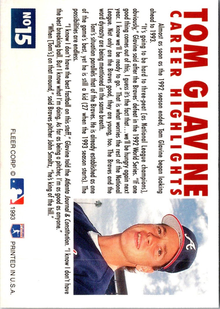 1993 Fleer Tom Glavine Career Highlights Tom Glavine