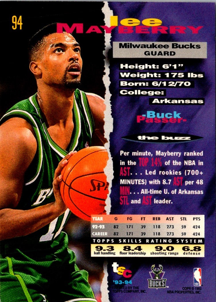 1993 Stadium Club Lee Mayberry