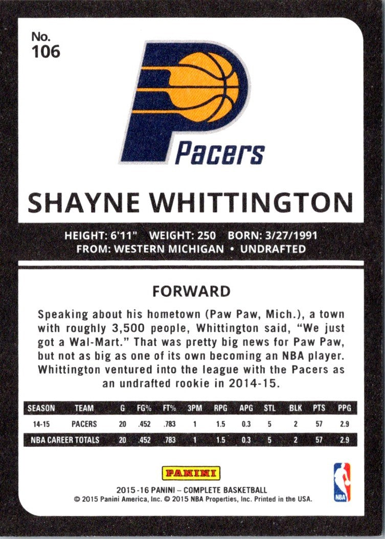 2015 Panini Complete Shayne Whittington