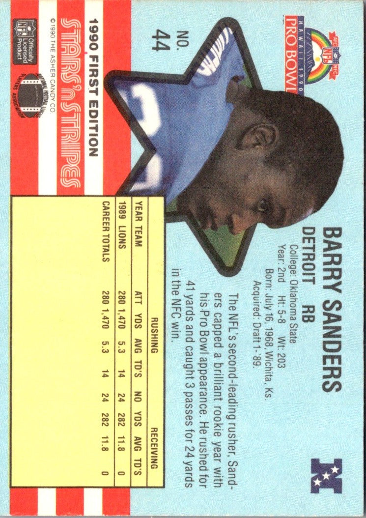 1990 Asher Candy Stars 'n Stripes Barry Sanders