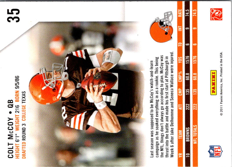 2011 Panini Classics Bernie Kosar/Colt McCoy