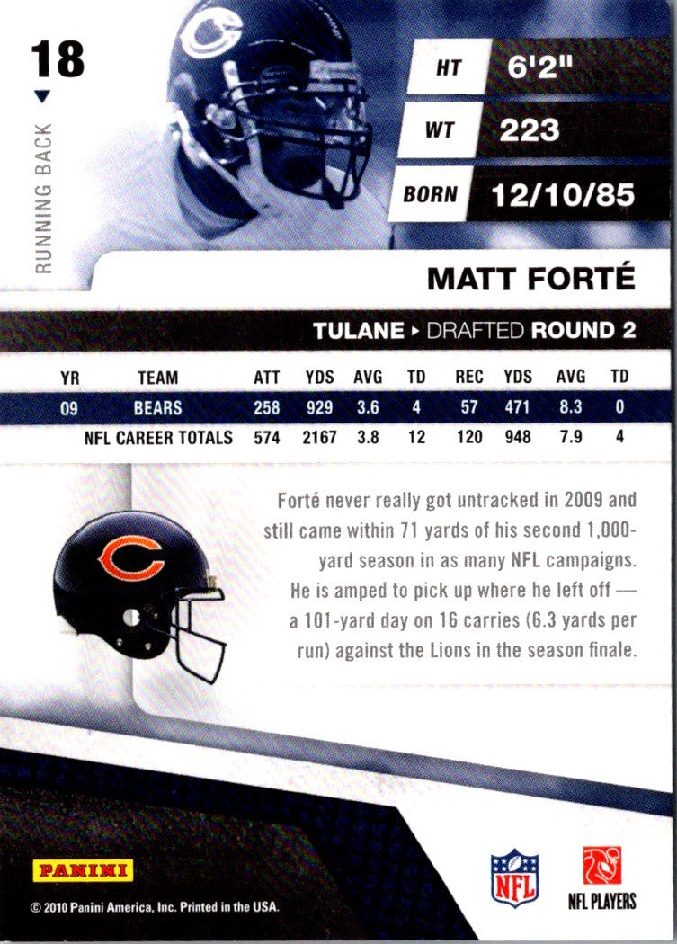 2010 Panini Absolute Memorabilia Matt Forte