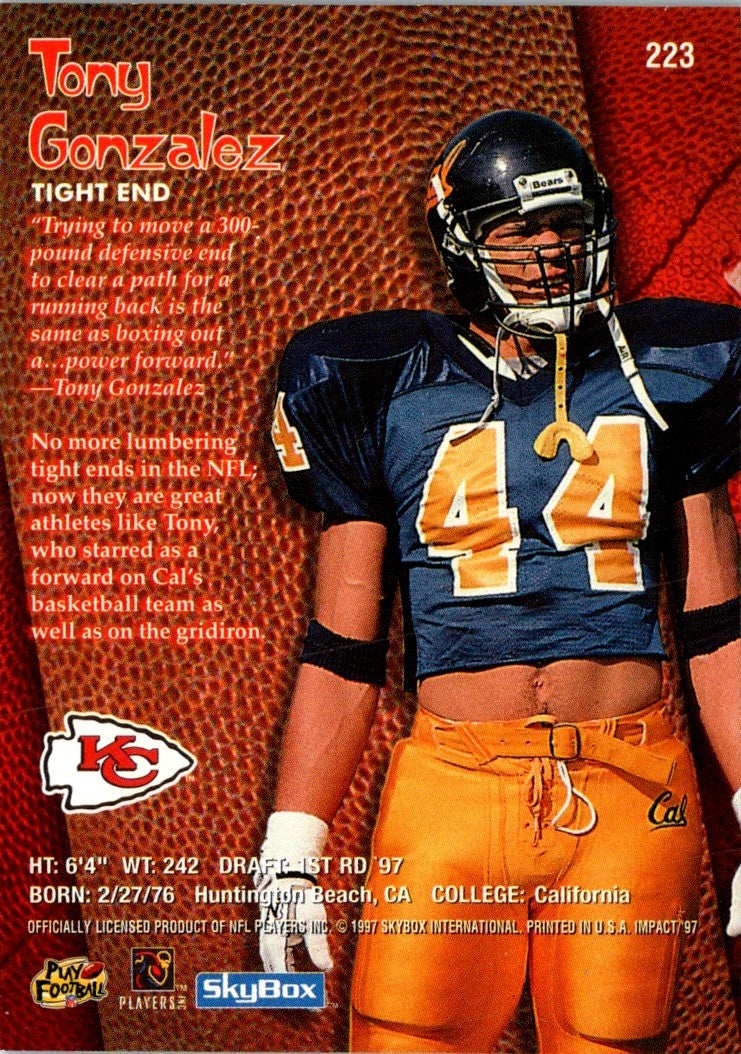 1997 SkyBox Impact Tony Gonzalez