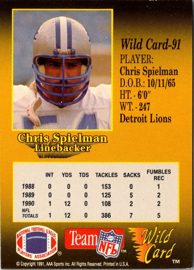 1991 Wild Card Chris Spielman