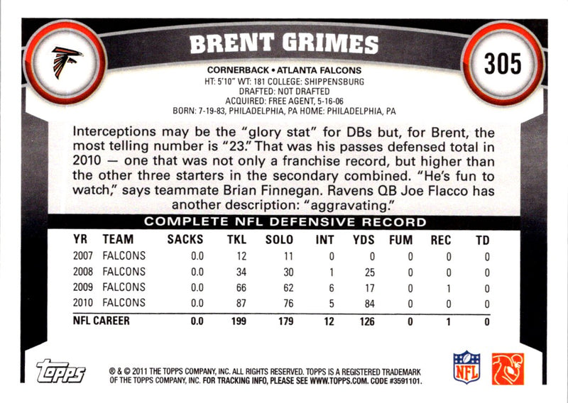 2011 Topps Brent Grimes