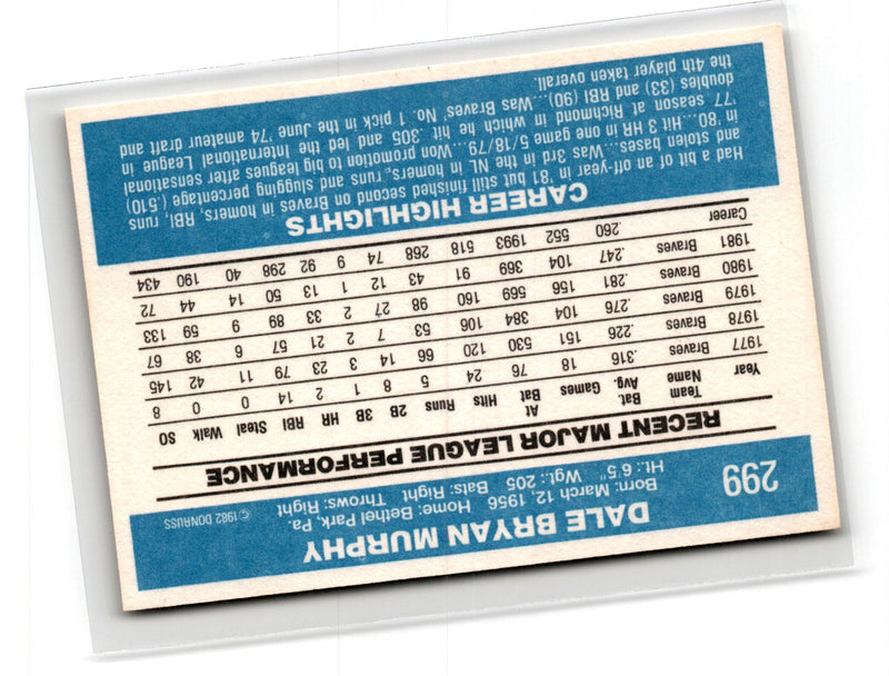 1993 Donruss Dale Murphy