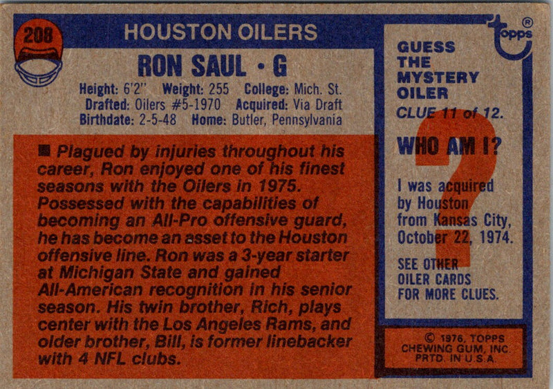 1976 Topps Ron Saul