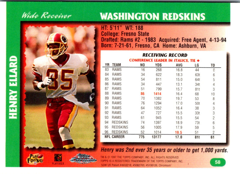 1997 Topps Chrome Henry Ellard