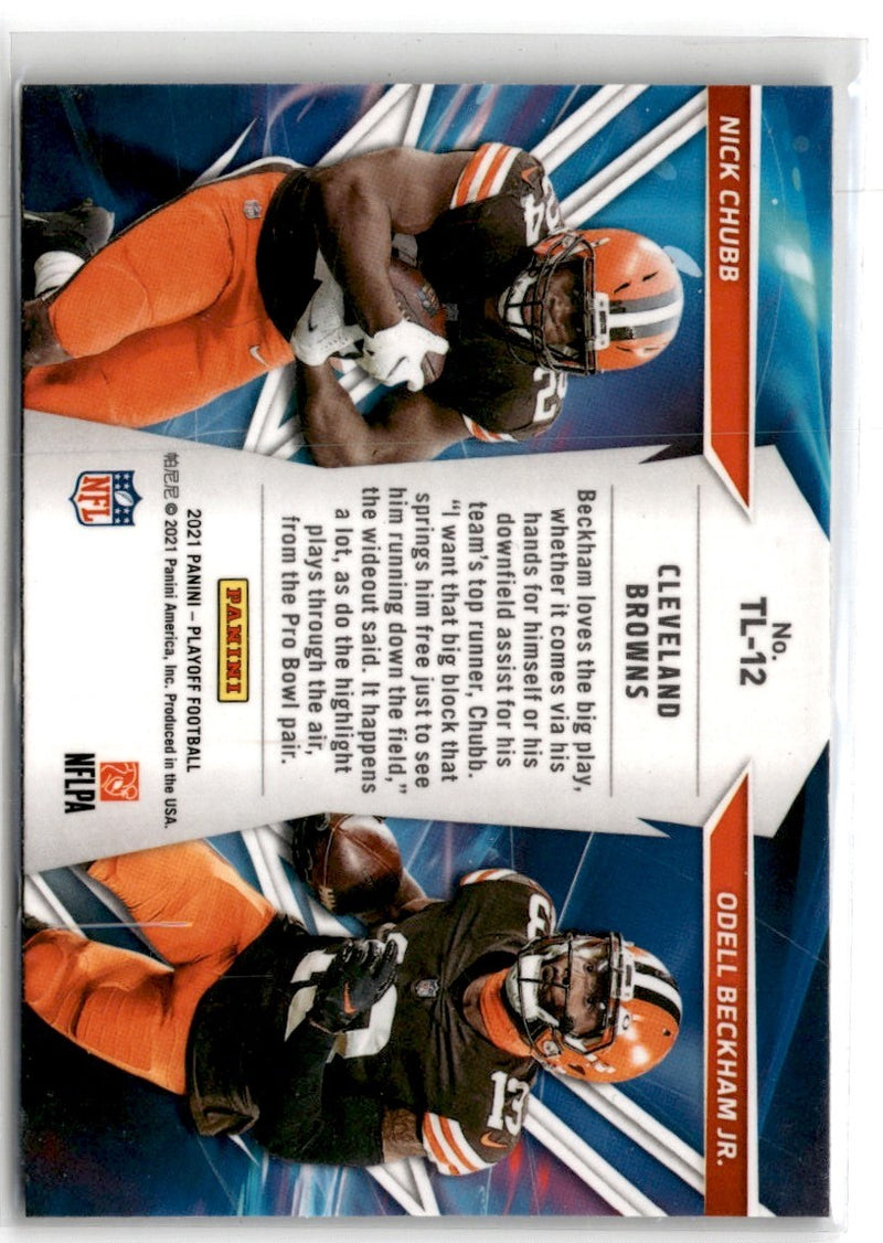 2021 Panini Playoff Thunder & Lightning Blue Nick Chubb/Odell Beckham Jr.