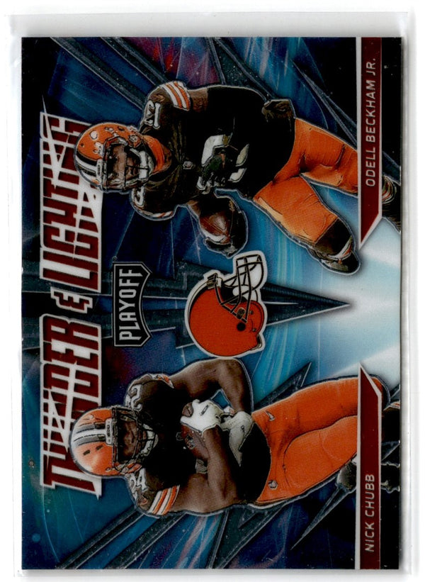 2021 Panini Playoff Thunder & Lightning Blue Nick Chubb/Odell Beckham Jr. #TL-12