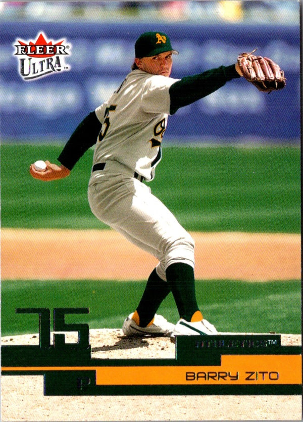 2002 Fleer Focus JE K Corps Game Used Barry Zito #6