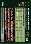 2007 Topps Rashean Mathis