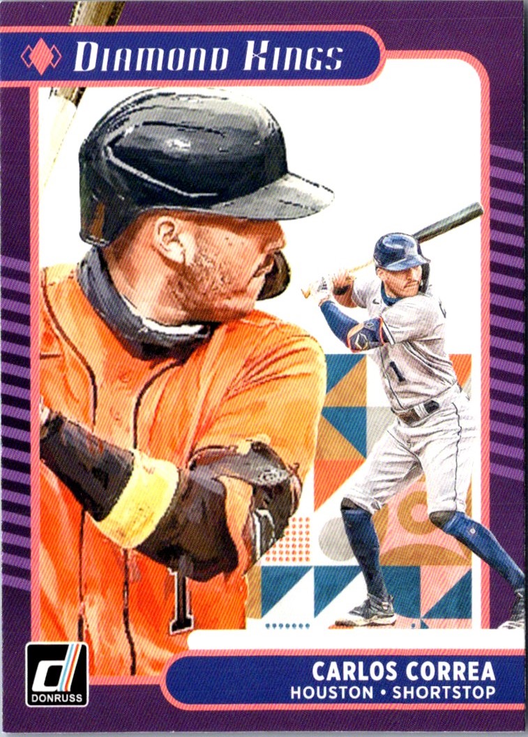 2021 Donruss Holo Purple Carlos Correa