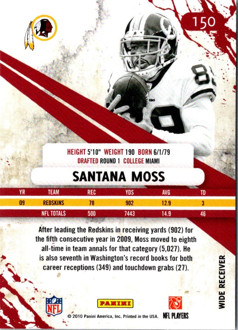 2010 Panini Absolute Memorabilia Retail Santana Moss