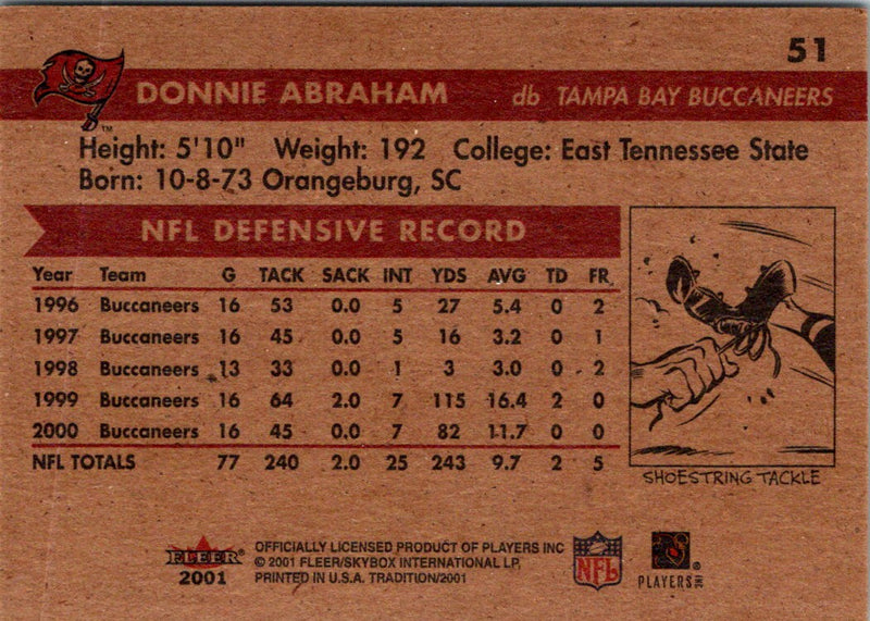 2001 Fleer Tradition Glossy Donnie Abraham