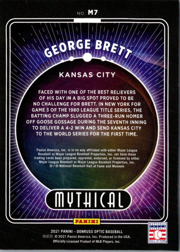 2021 Donruss Optic Mythical George Brett