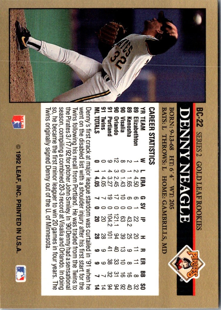1992 Leaf Gold Rookies Denny Neagle