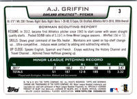 2012 Bowman Draft Picks & Prospects Chrome A.J. Griffin #3