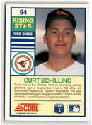 1990 Score Rising Stars Curt Schilling