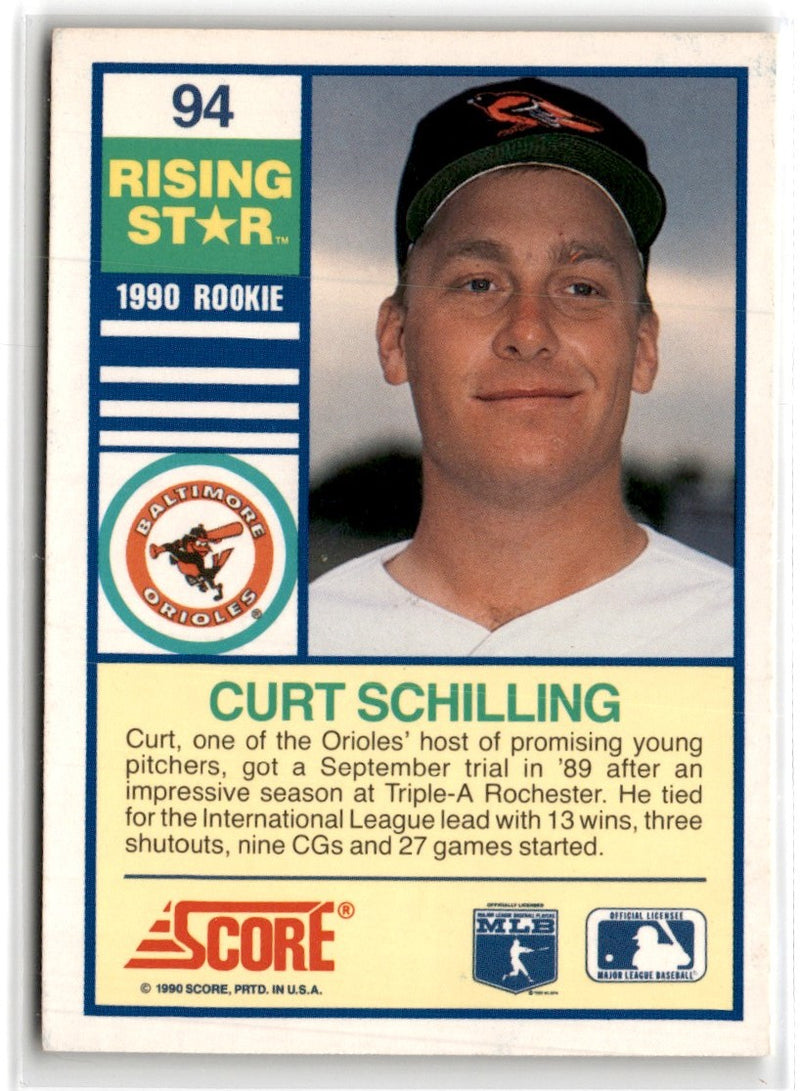 1990 Score Rising Stars Curt Schilling
