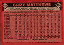 1986 Topps Gary Matthews