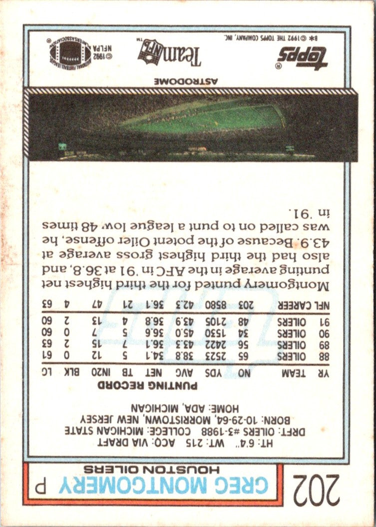 1992 Topps Greg Montgomery