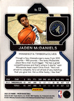 2021 Panini Prizm Blue Jaden McDaniels #12