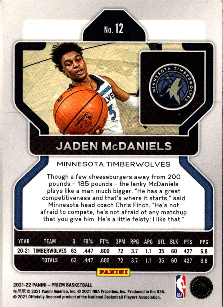 2021 Panini Prizm Blue Jaden McDaniels