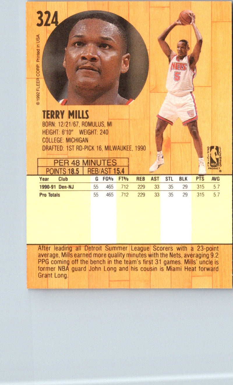1991 Fleer Terry Mills
