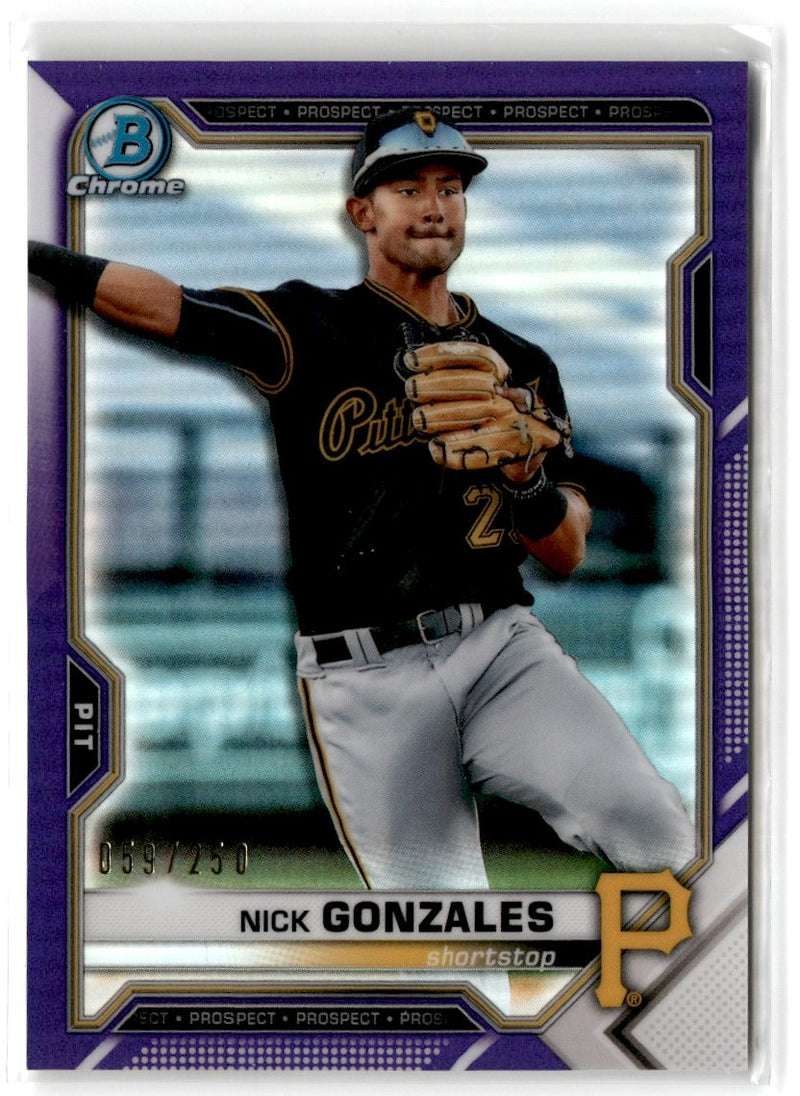 2021 Bowman Chrome Refractor Purple Nick Gonzales