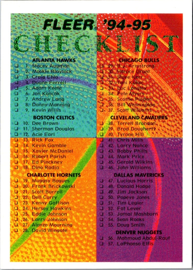 1994 Fleer Checklist