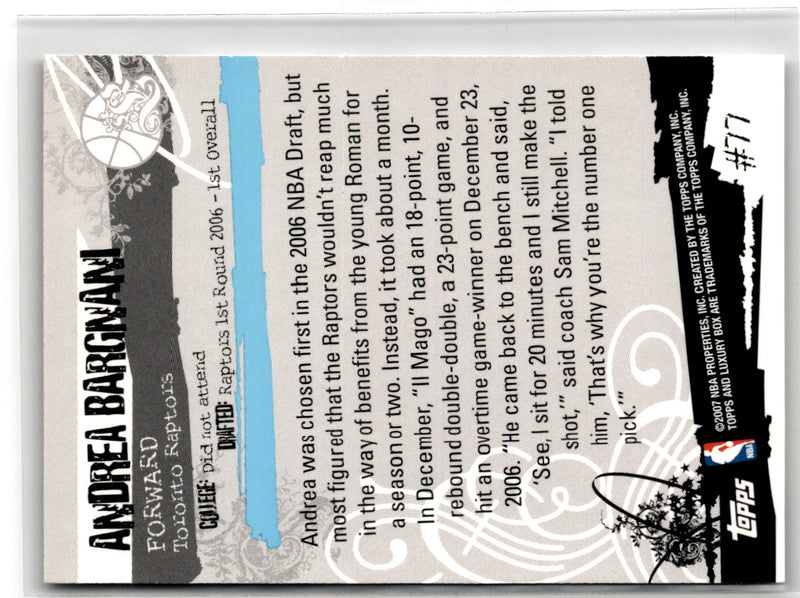 2006 Topps Luxury Box Green Andrea Bargnani