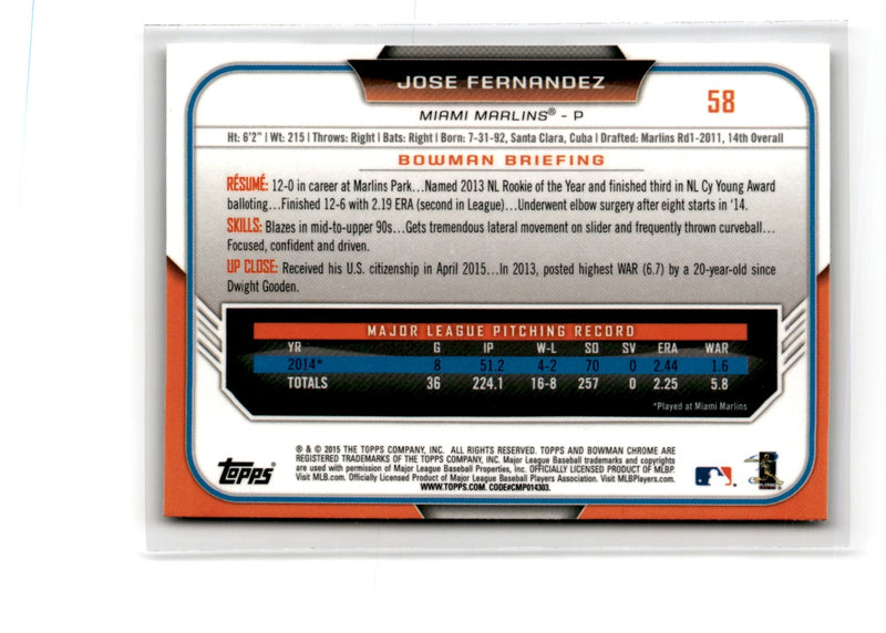 2015 Bowman Chrome Jose Fernandez