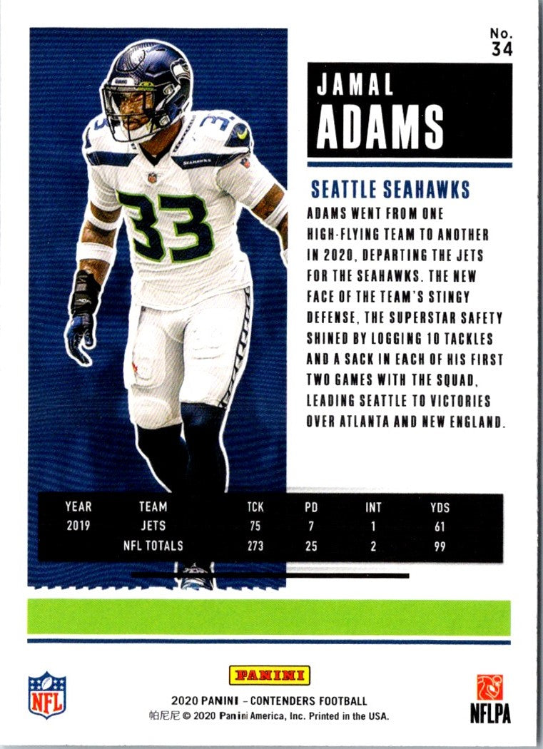 2020 Panini Contenders Jamal Adams