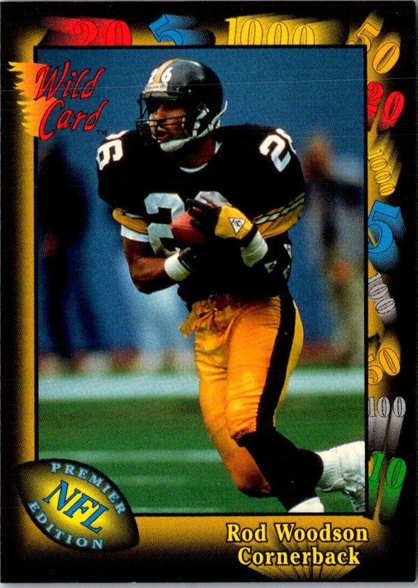 1991 Wild Card 10 Stripe Rod Woodson #37